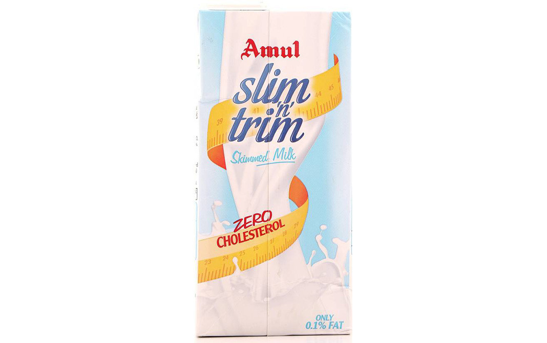 Amul Slim 'n' Trim Skimmed Milk   Tetra Pack  1 litre